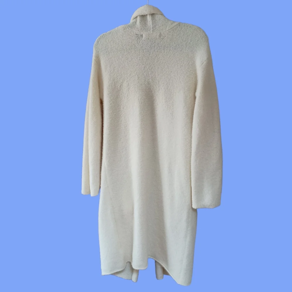 Anthropologie Sleeping On Snow open-front cardigan in cream medium VGUC - Picture 3 of 11
